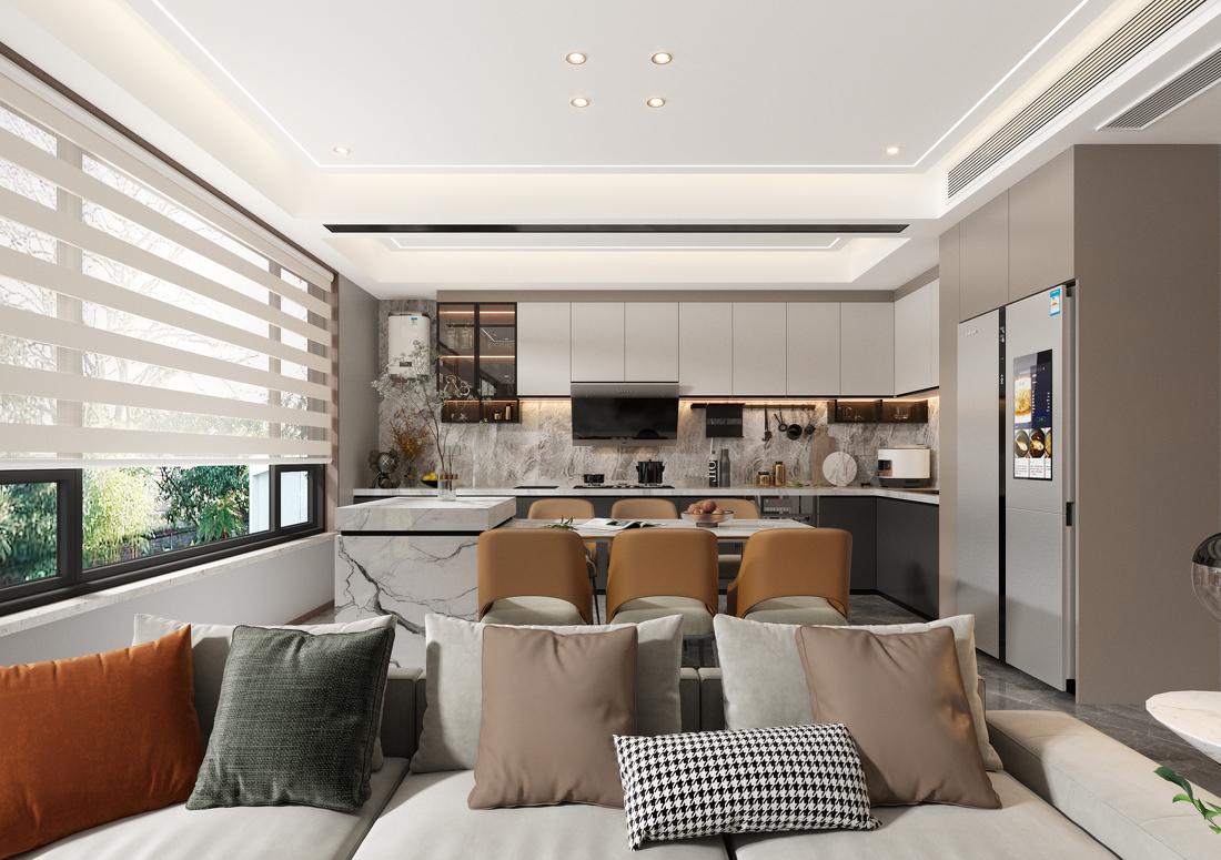 暖色系现代简约住宅设计-5