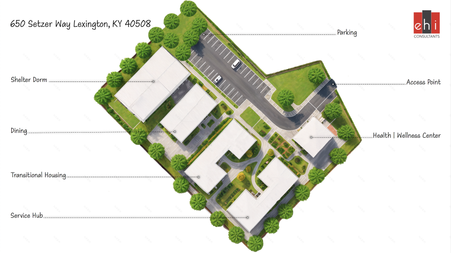 肯塔基州列克星敦过渡性住房项目概念性场地规划丨美国列克星敦-3