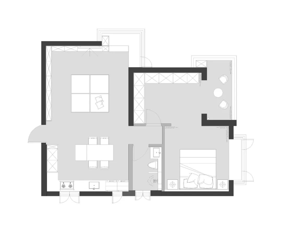 黑白灰+木色，89㎡书香一室户｜涵瑜设计-37