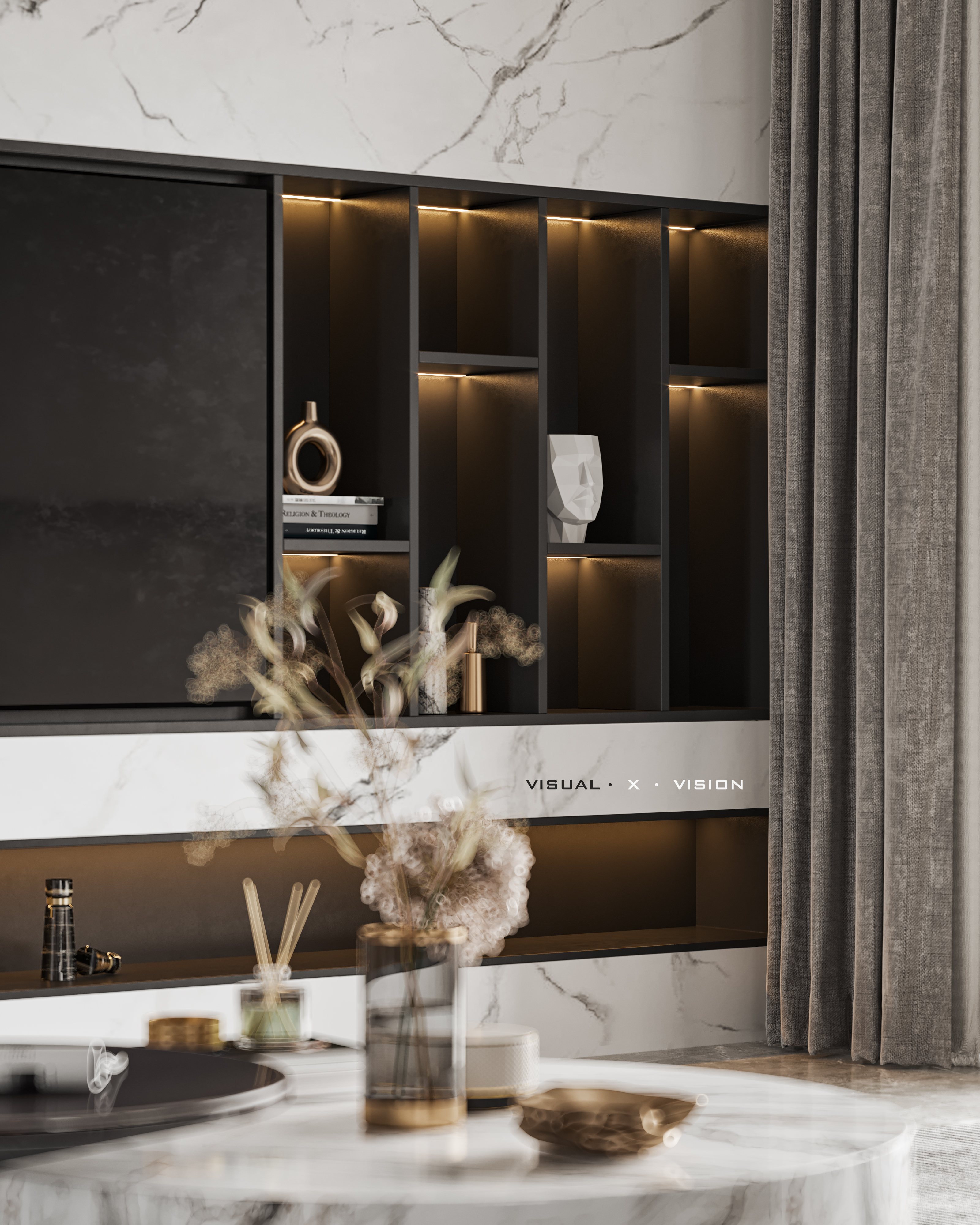 现代沉稳空间 | 3Dmax2018 打造 Corona4.0 与 Photoshop2019cc 应用实例-7