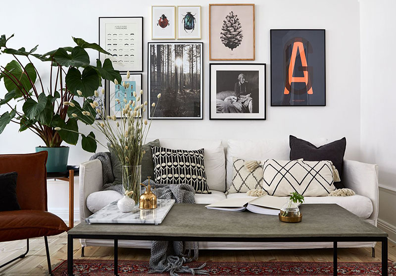 斯德哥尔摩黑白公寓，绿植细节打造舒适空间-11