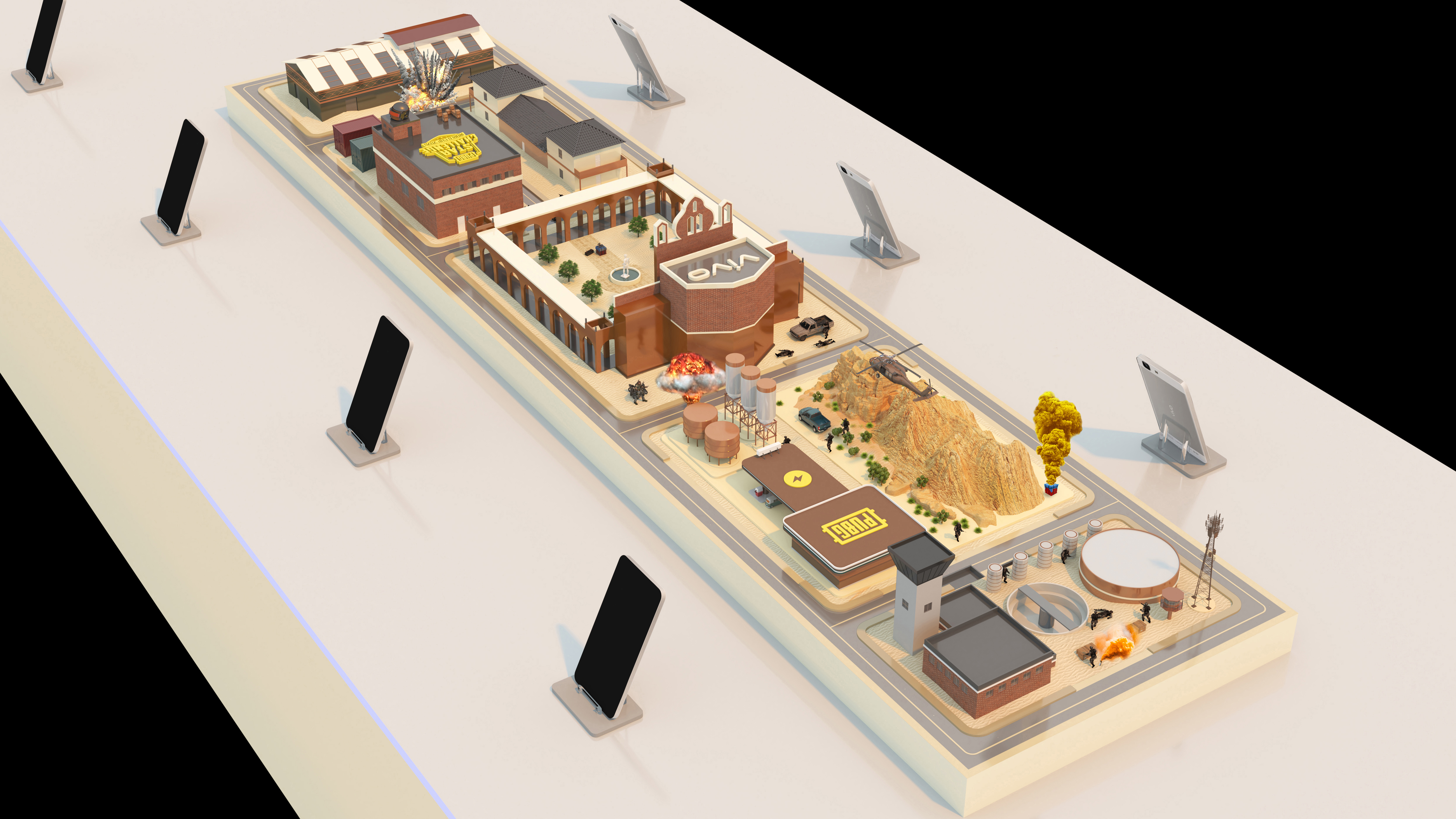 VIVO+PUBG 游戏沙盘展示设计 大匠几何创意-10