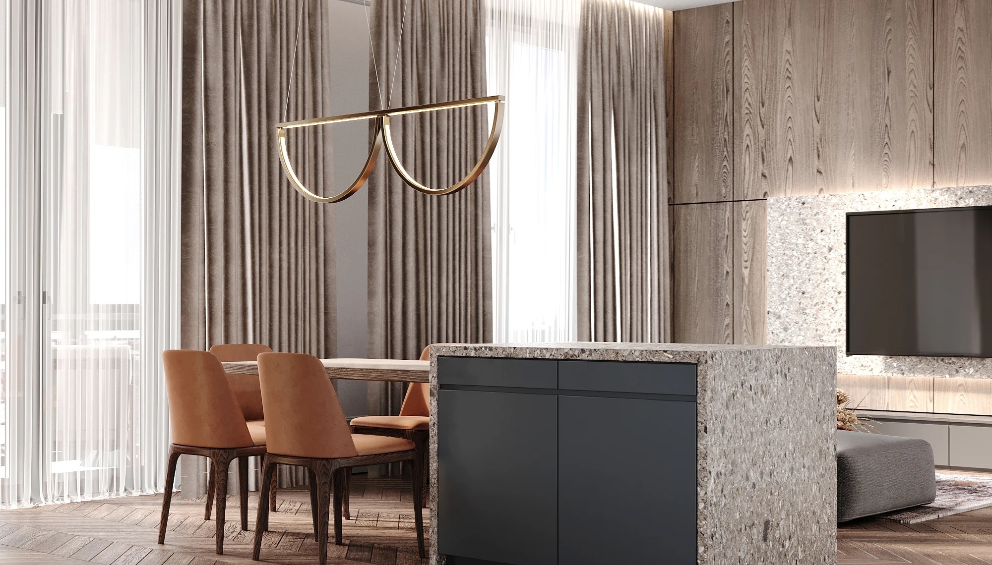 高级灰+橙色住宅设计-8