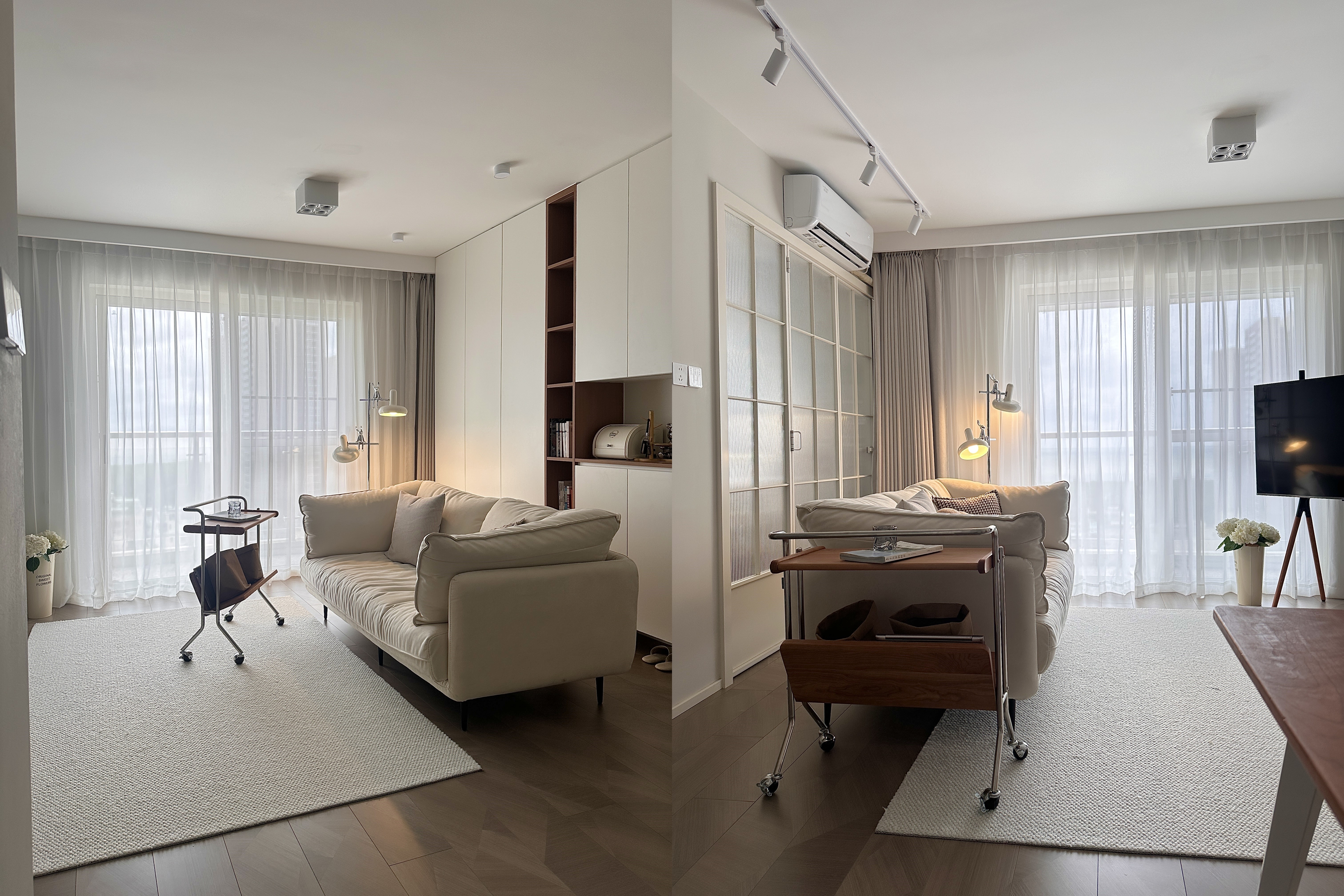 自由式客厅+日式四分离,治愈系的二人一猫-48