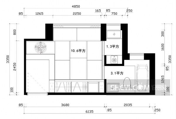 陈朝辉设计工作室——套内15㎡香港长实岚山第3座6 22H户型-20