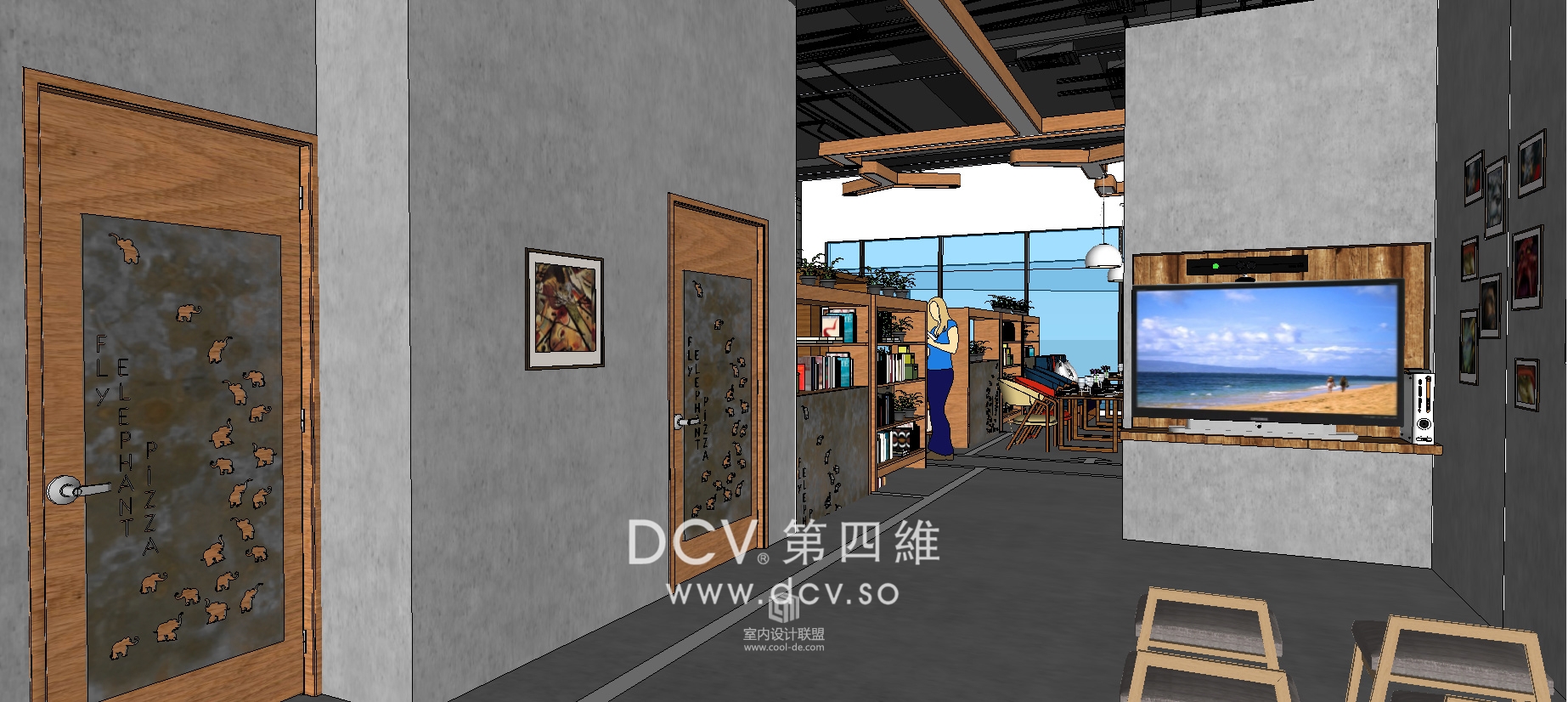 西安口碑最好的特色主题餐厅设计-飞象披萨（中贸广场店）-37