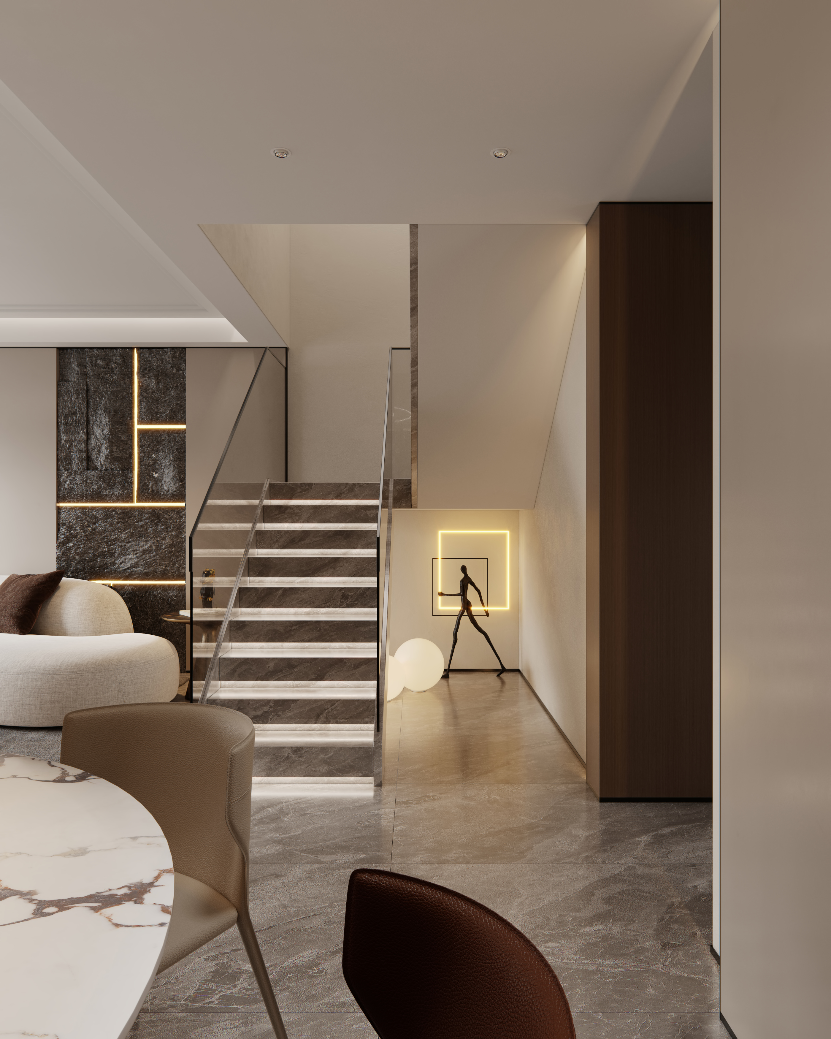 意式轻奢客餐厅 意式客厅-8