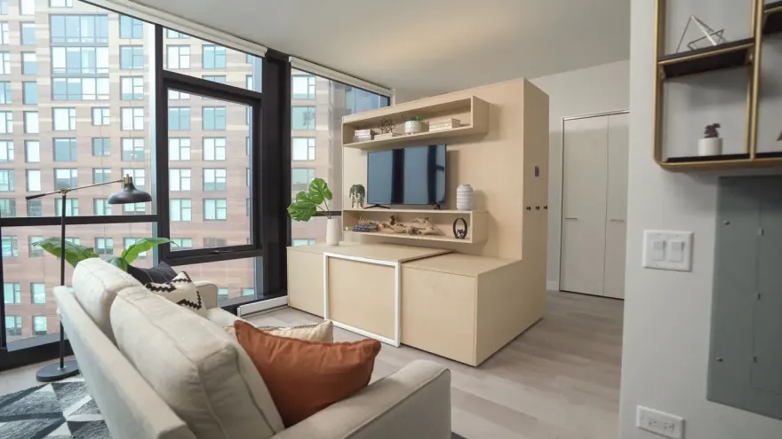 50m²工作室变卧室,智能家具解决空间难题-5