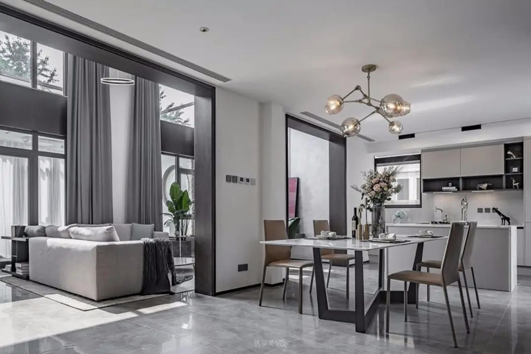 现代黑白灰风的别墅-12