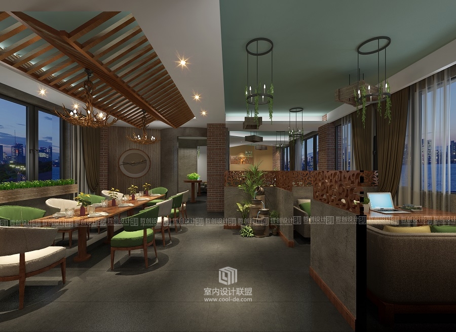 昆明市东川区咖啡馆装修设计效果图鉴赏-2