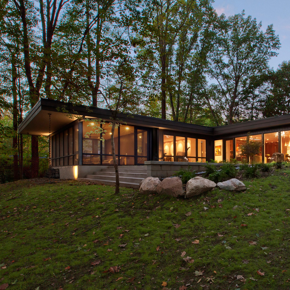 Haus overhauls midcentury modern home in the Indiana woods-0