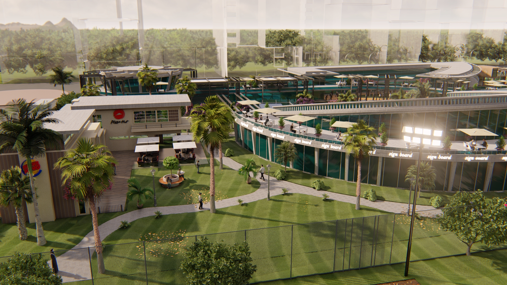 food court , shops & bank design-3