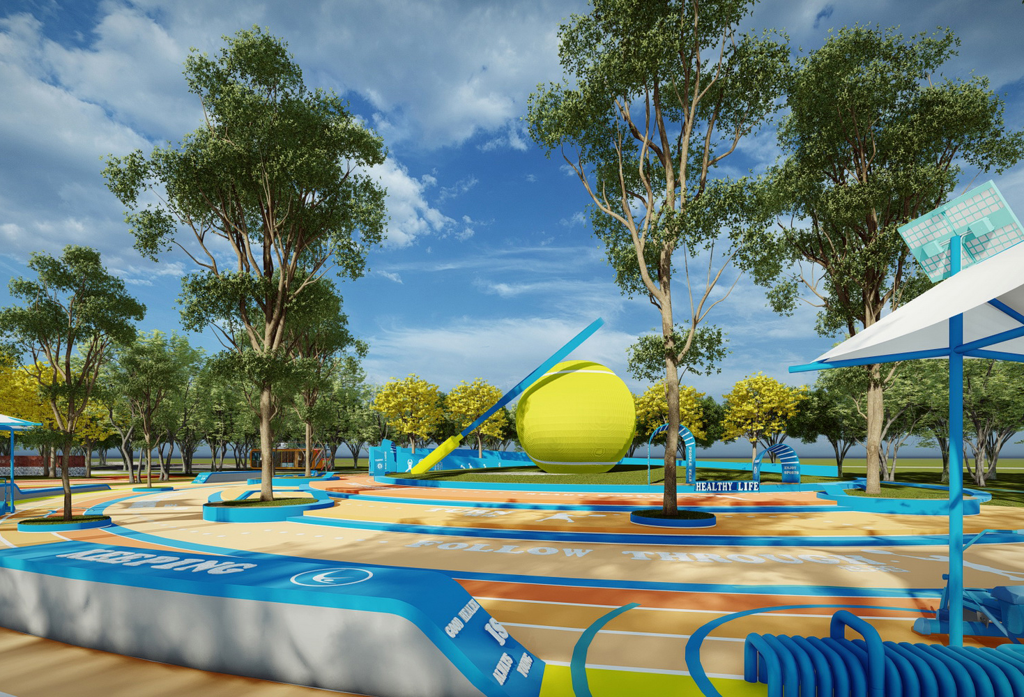 体育运动公园景观SU模型-2