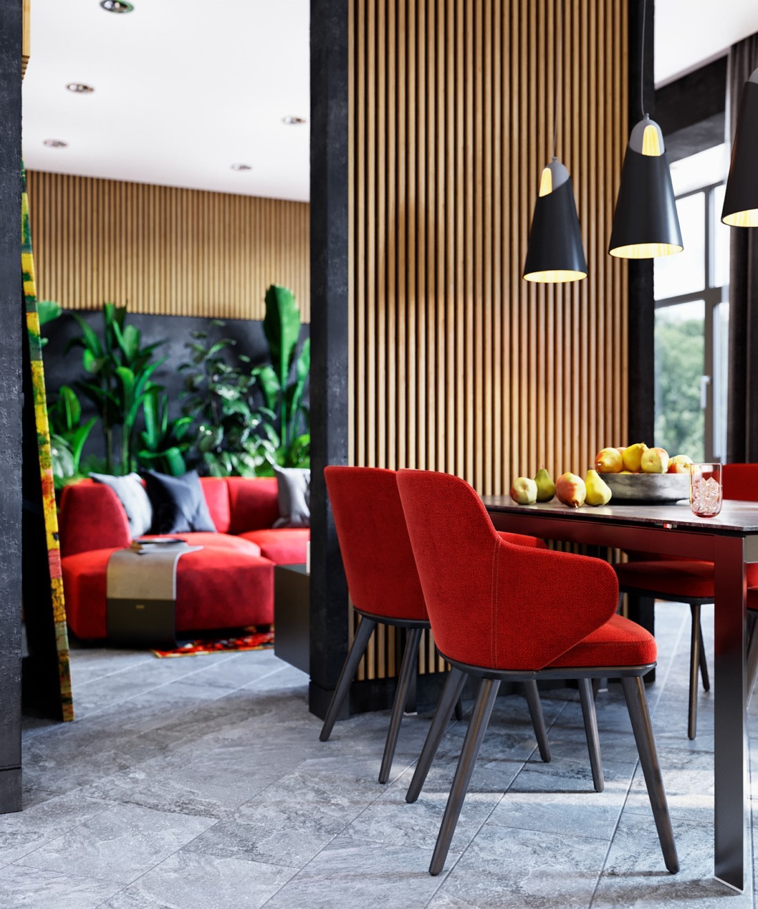 乌克兰 116㎡惊艳红色时尚美宅-16