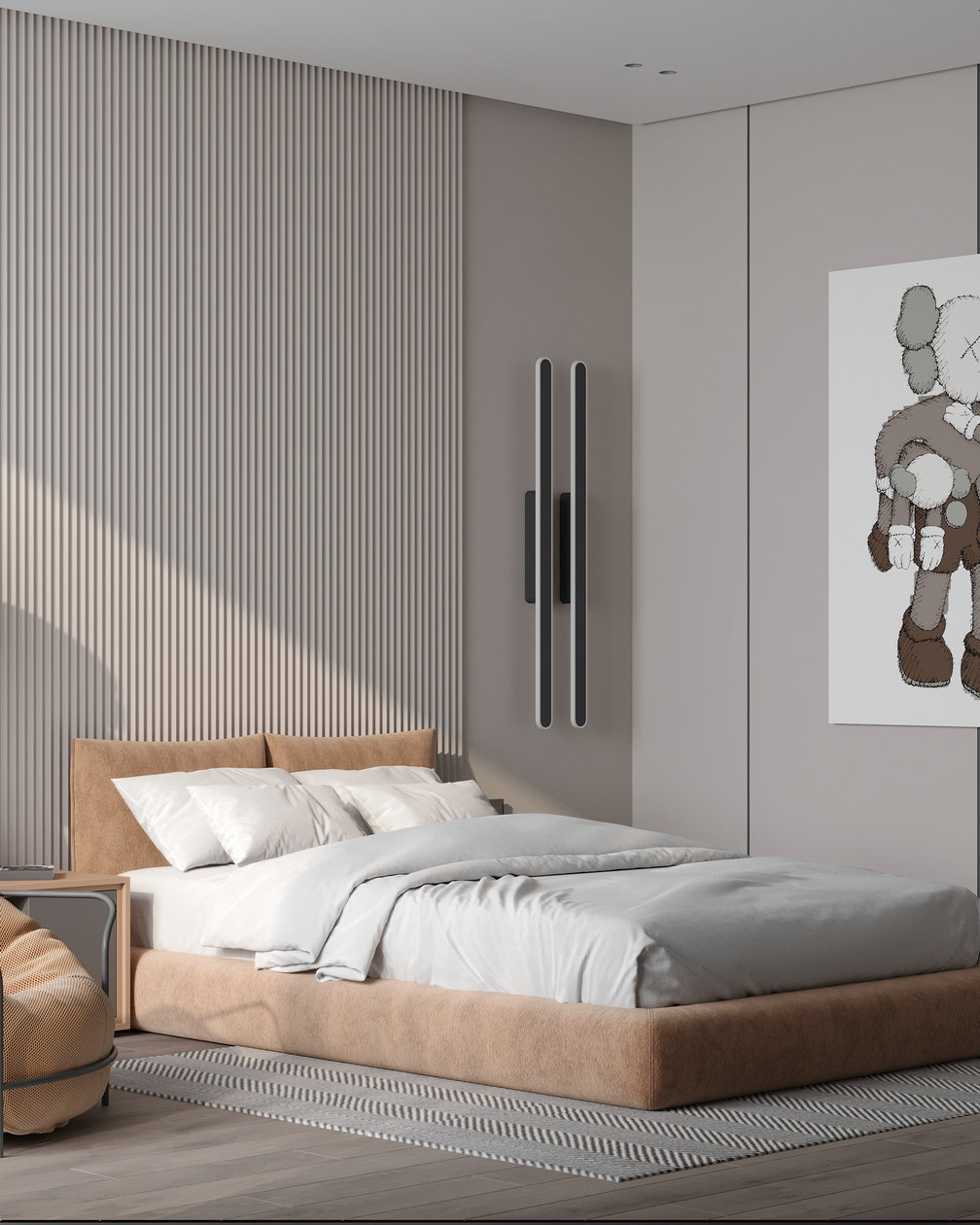 胡桃木与黄色打造的优雅空间-42