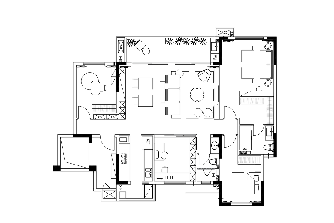 148㎡精装改造丨U然木作-0