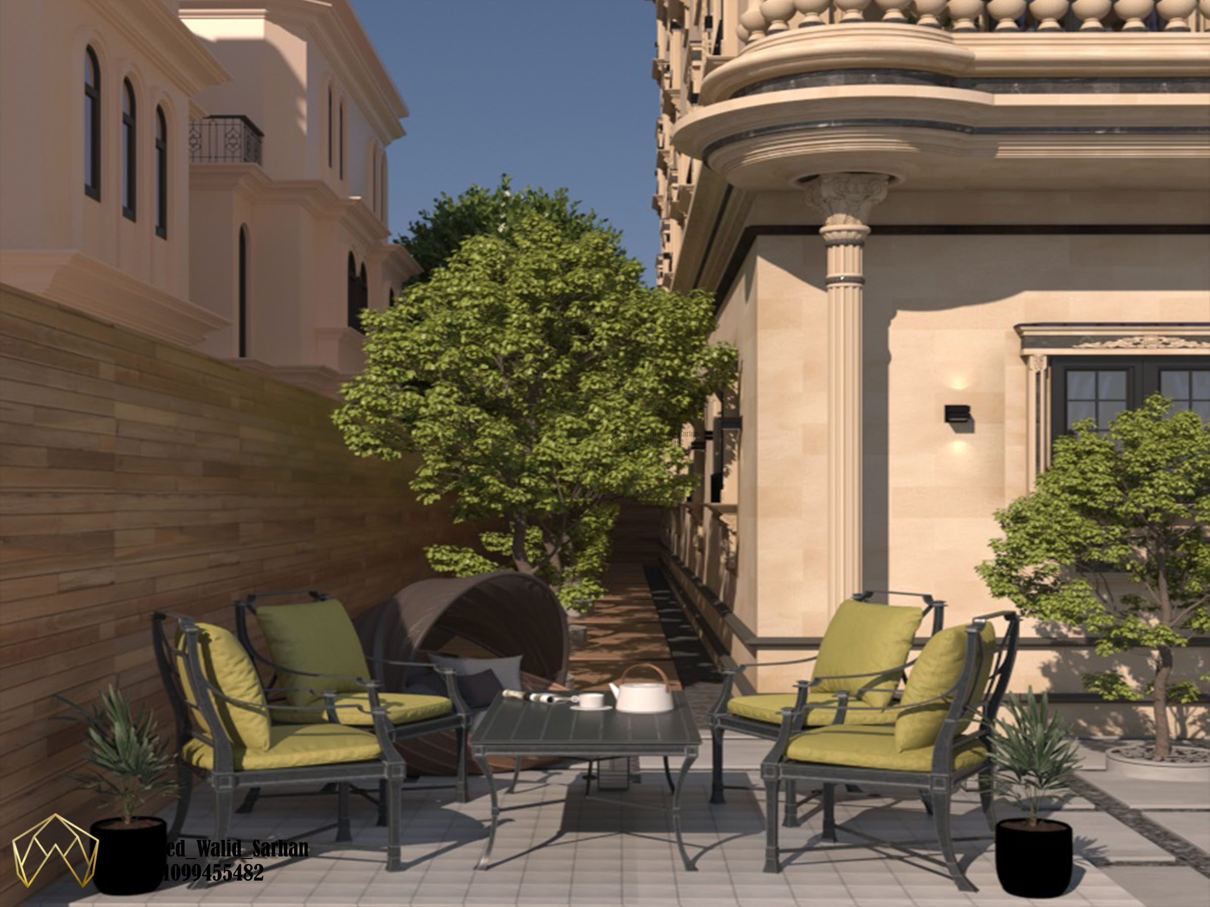 Landscape for Classic Villa in new Damiatte-1