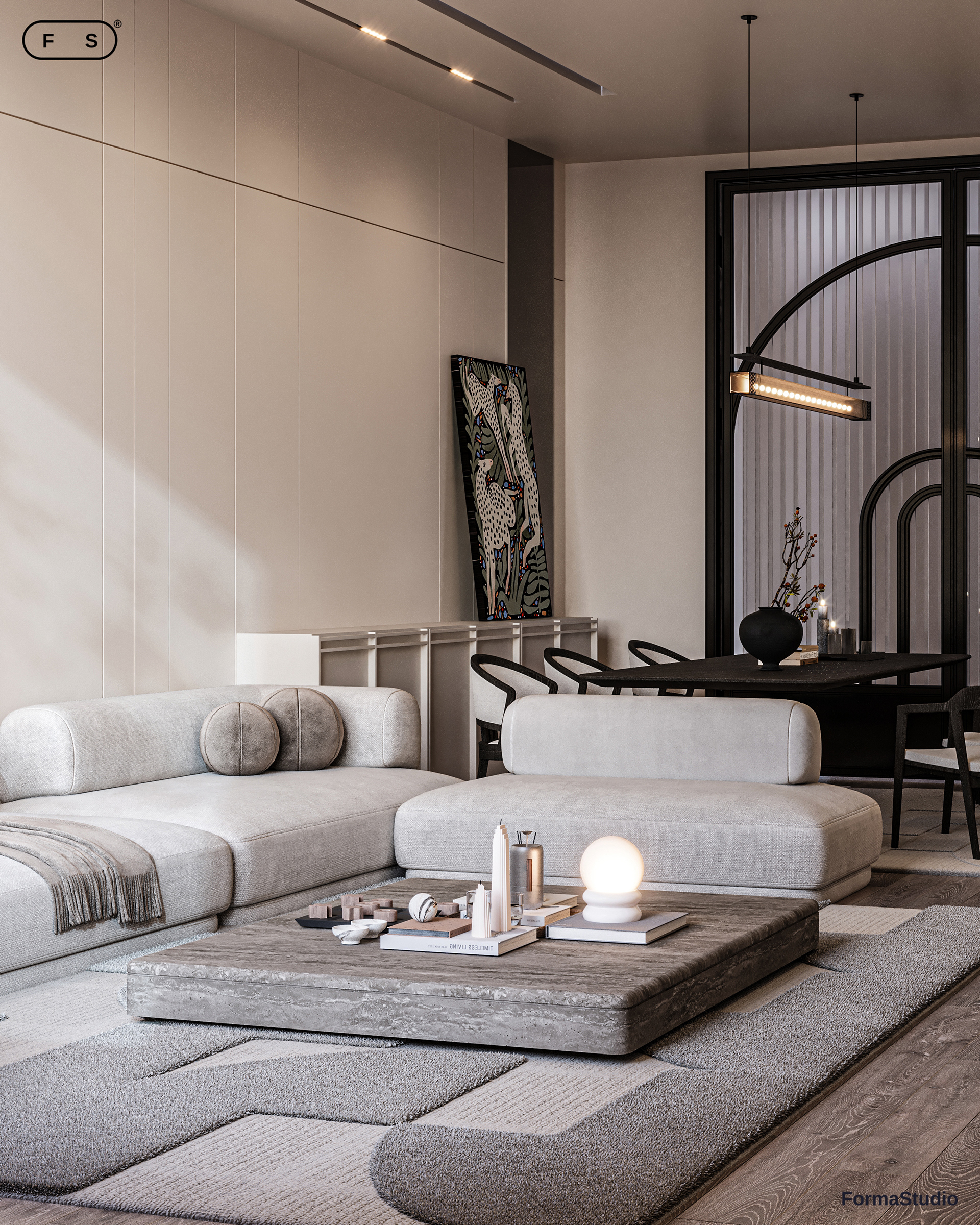 现代简约接待区(餐饮与起居空间)设计丨Forma studio-15