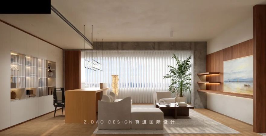 尊道新作|合肥『中央公园岚庭』中古风大平层设计,时光沉淀可持续松弛的家~-48