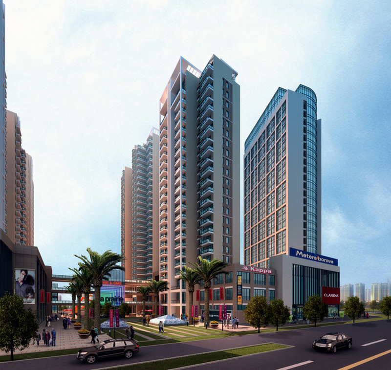 繁华都市中的宜居绿洲·商住楼建筑外观设计案例-14