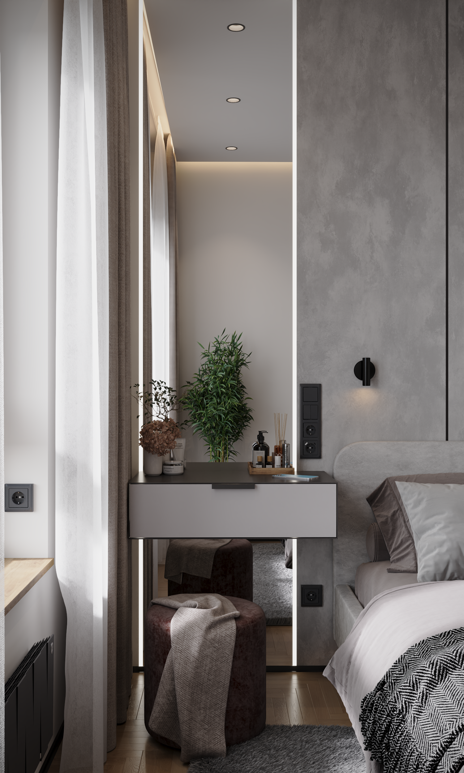 Спальная комната в классическом стиле-12