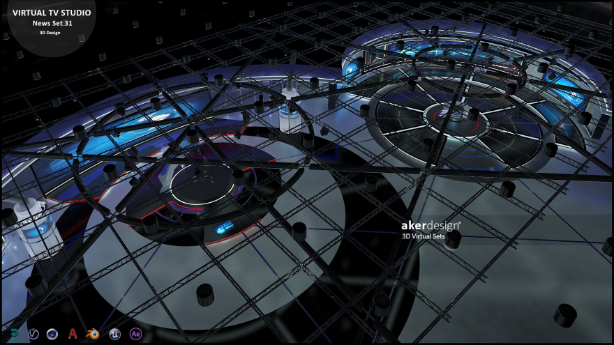 虚拟电视演播室新闻场景 1-12