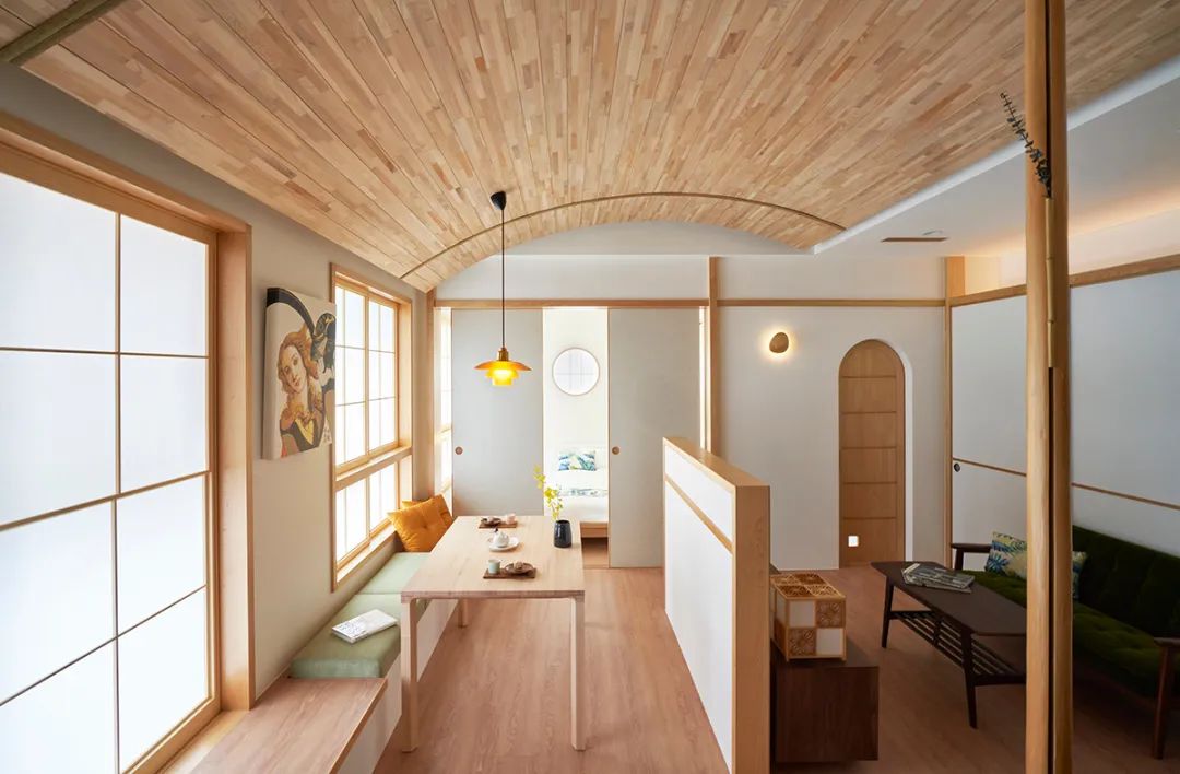 39㎡和风小宅，两室两厅弧形顶面，这设计太强了！-20