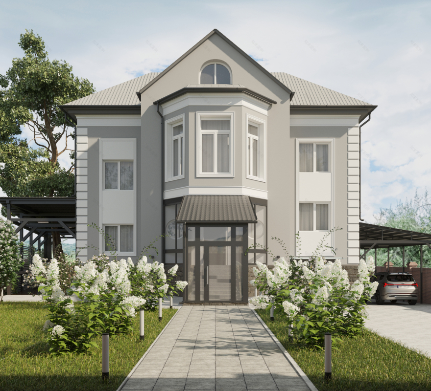 带附属建筑的乡村住宅外立面设计-11