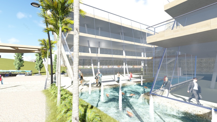 山坡上的绿色商业综合体-16