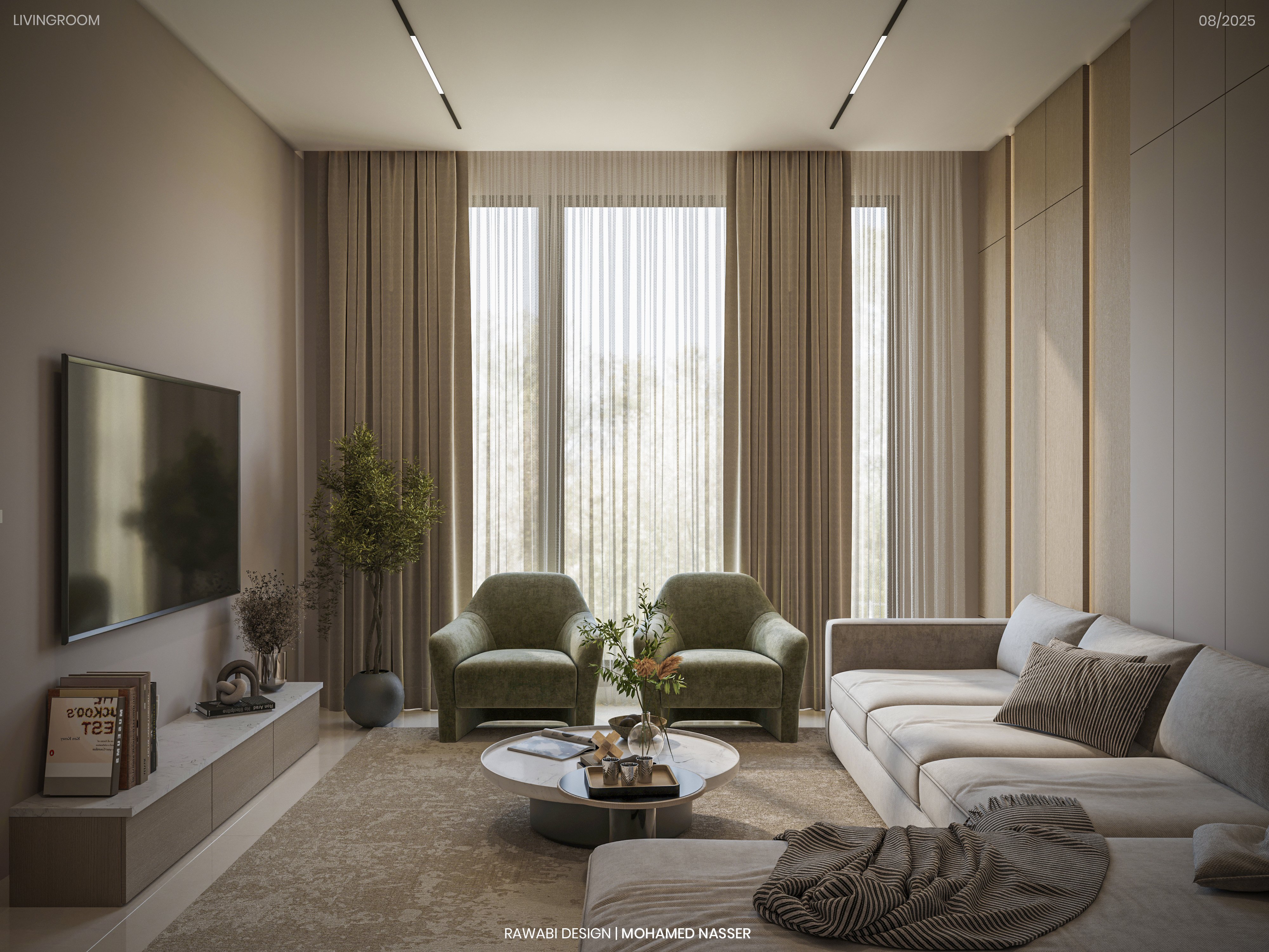 Modern Minimalist Livingroom & Kitchen-12