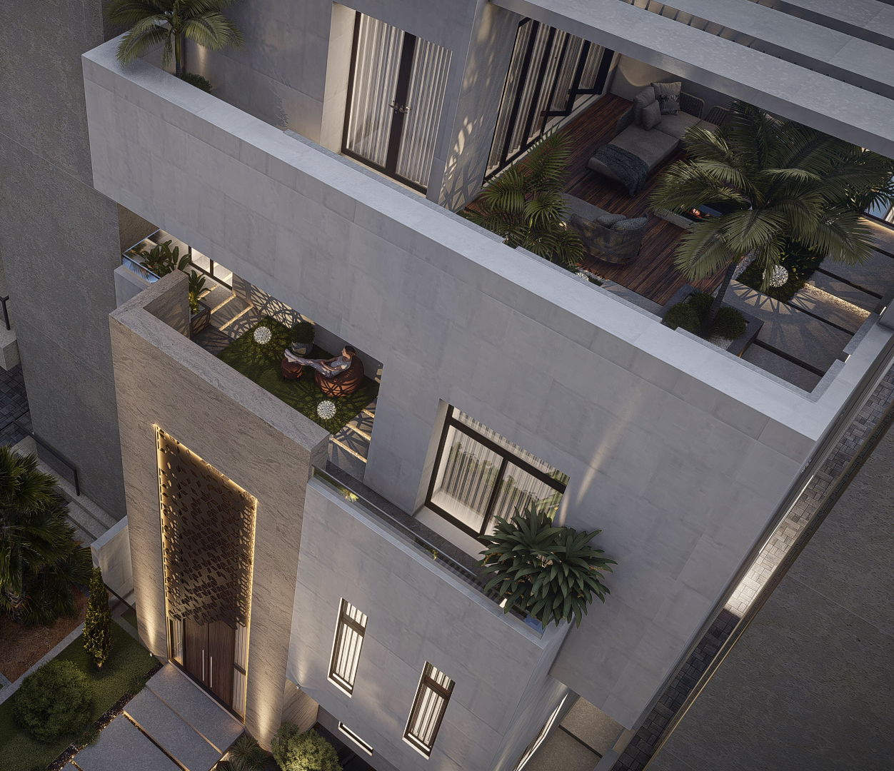 modern narrow villa-5