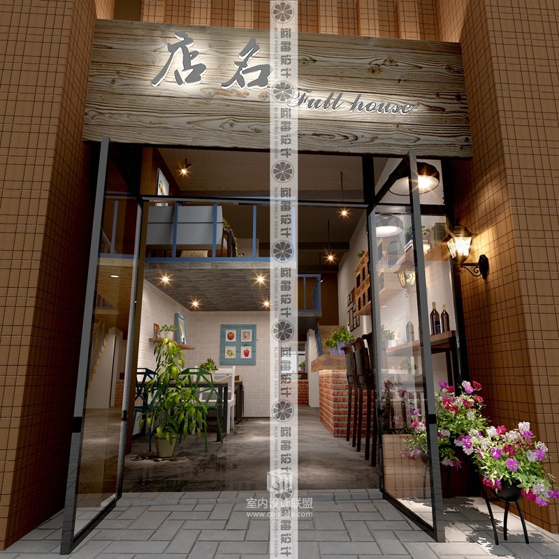 蓝柚公装设计 昆明西餐厅装修设计 商铺装修设计效果图-13