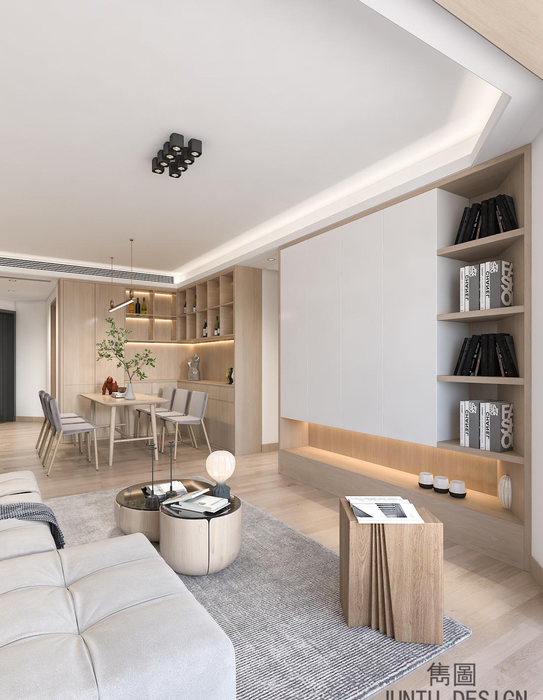 奶咖色日式原木风家居设计-14