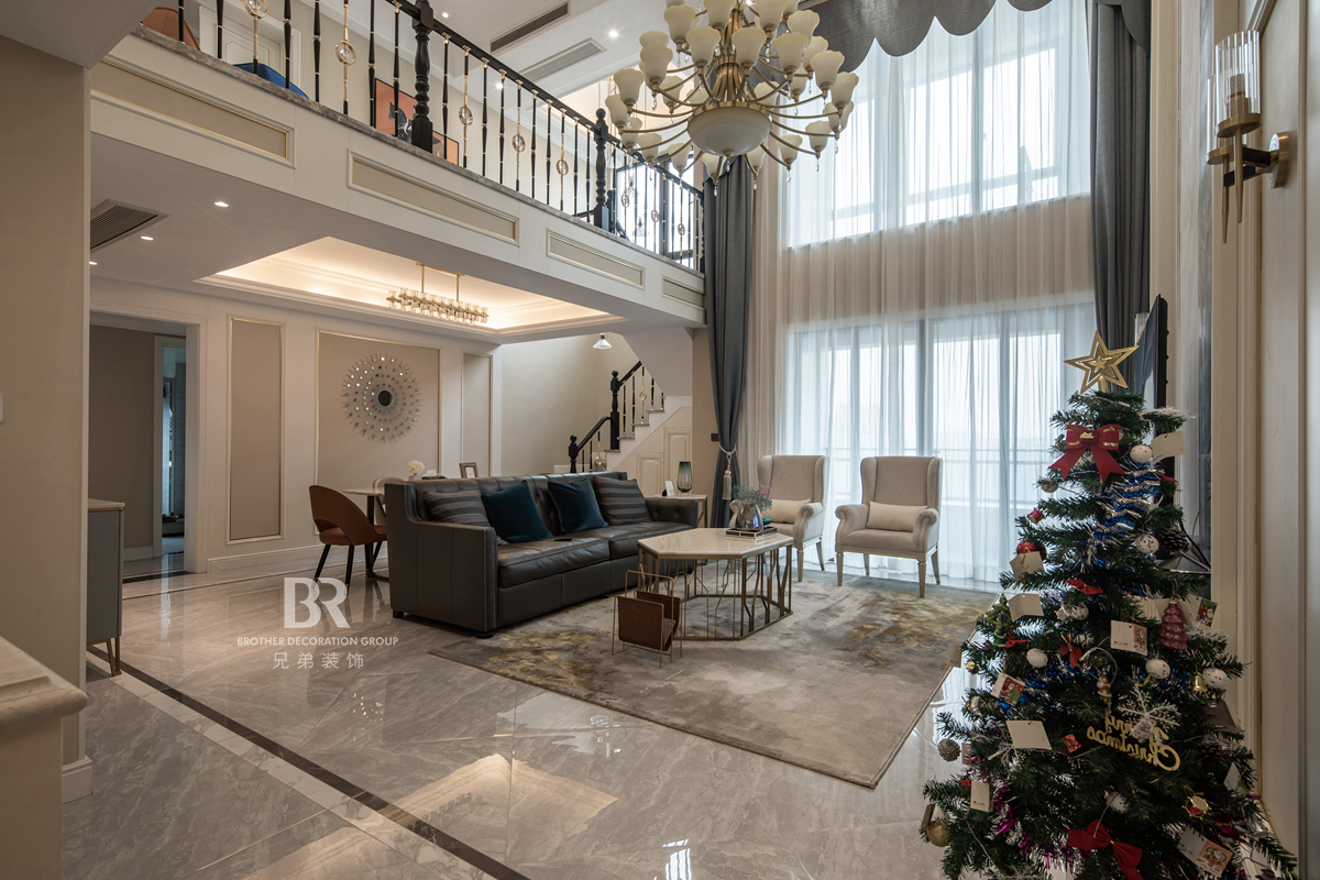 融创滨江壹号跃层轻奢风设计丨中国重庆丨重庆兄弟装饰公司-8