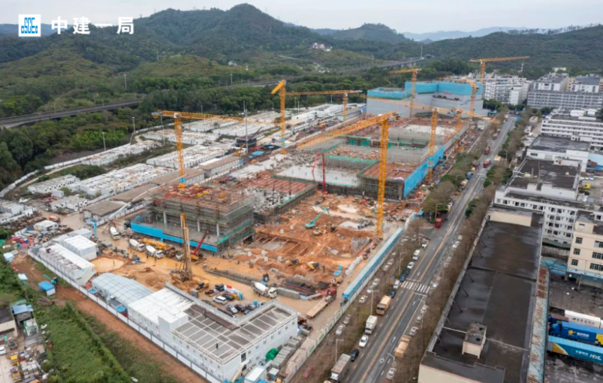 深圳市首批“工业上楼”项目!中建一局承建的新能智造产业园实现正负零-38