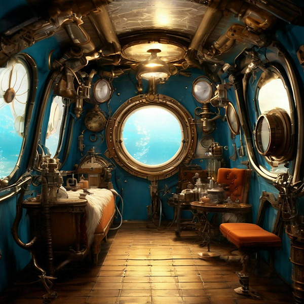 Дизайн квеста в стиле стимпанк. Батискаф. 4-1