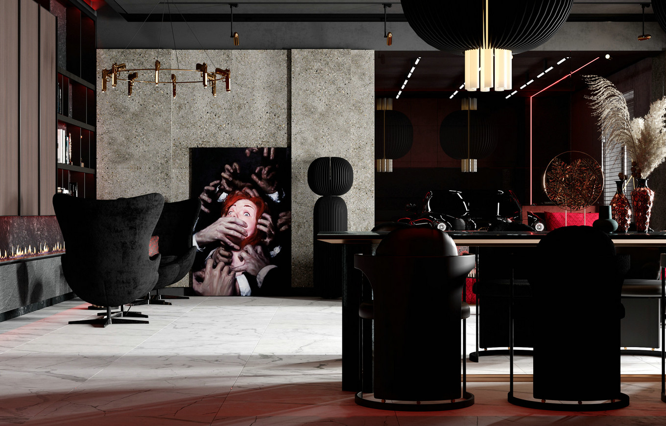 黑红色系遇上黄铜装饰，超炫的效果展示-0