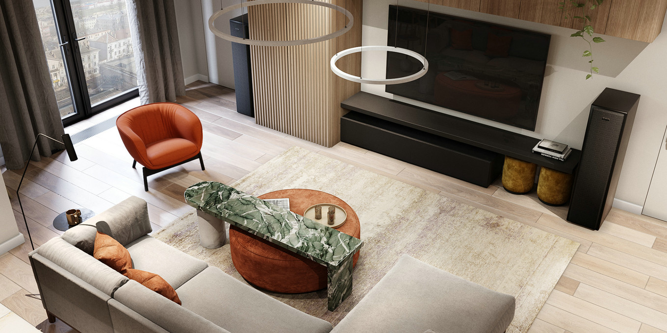 爱马仕色系打造 120㎡简约时尚空间-3