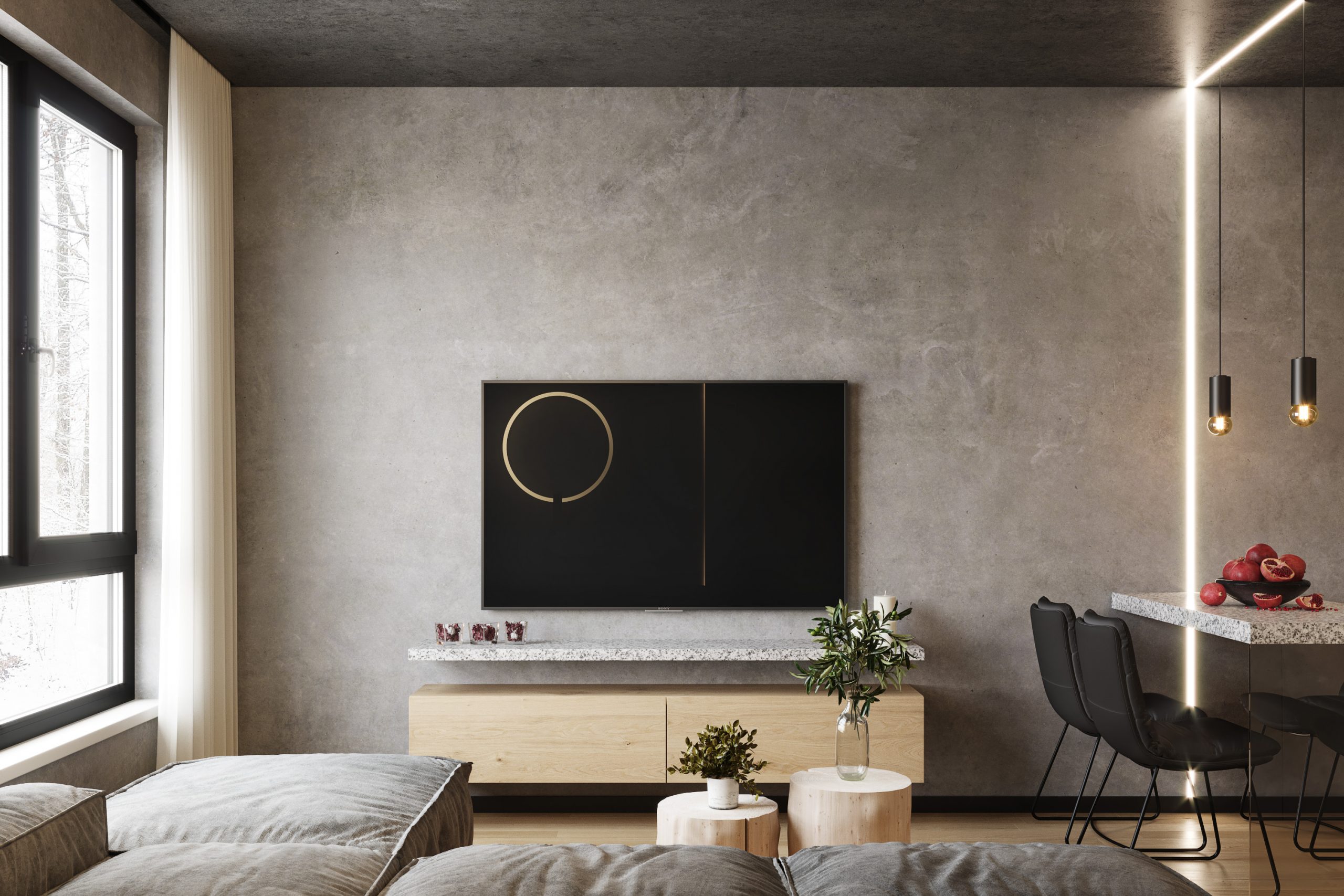 Small Contemporary Apartment CGI-2