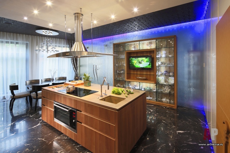 有瀑布和LED照明的豪华公寓室内设计丨Макушев Сергей,Серебряная Мария-25