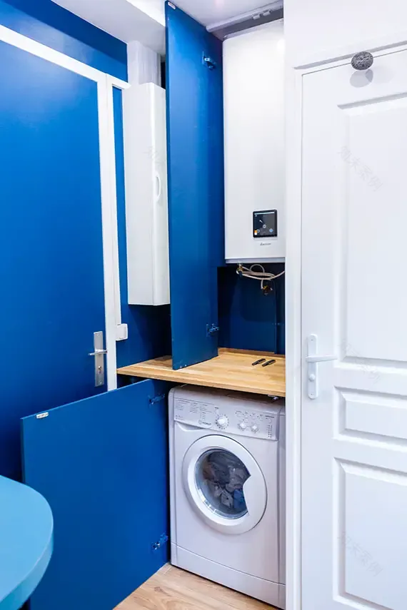 巴黎 18m²迷你公寓,床升至天花板,极致空间利用!-11