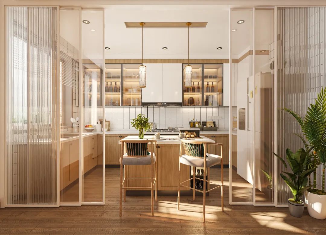 现代原木风四室一厅设计丨业之峰装饰-37