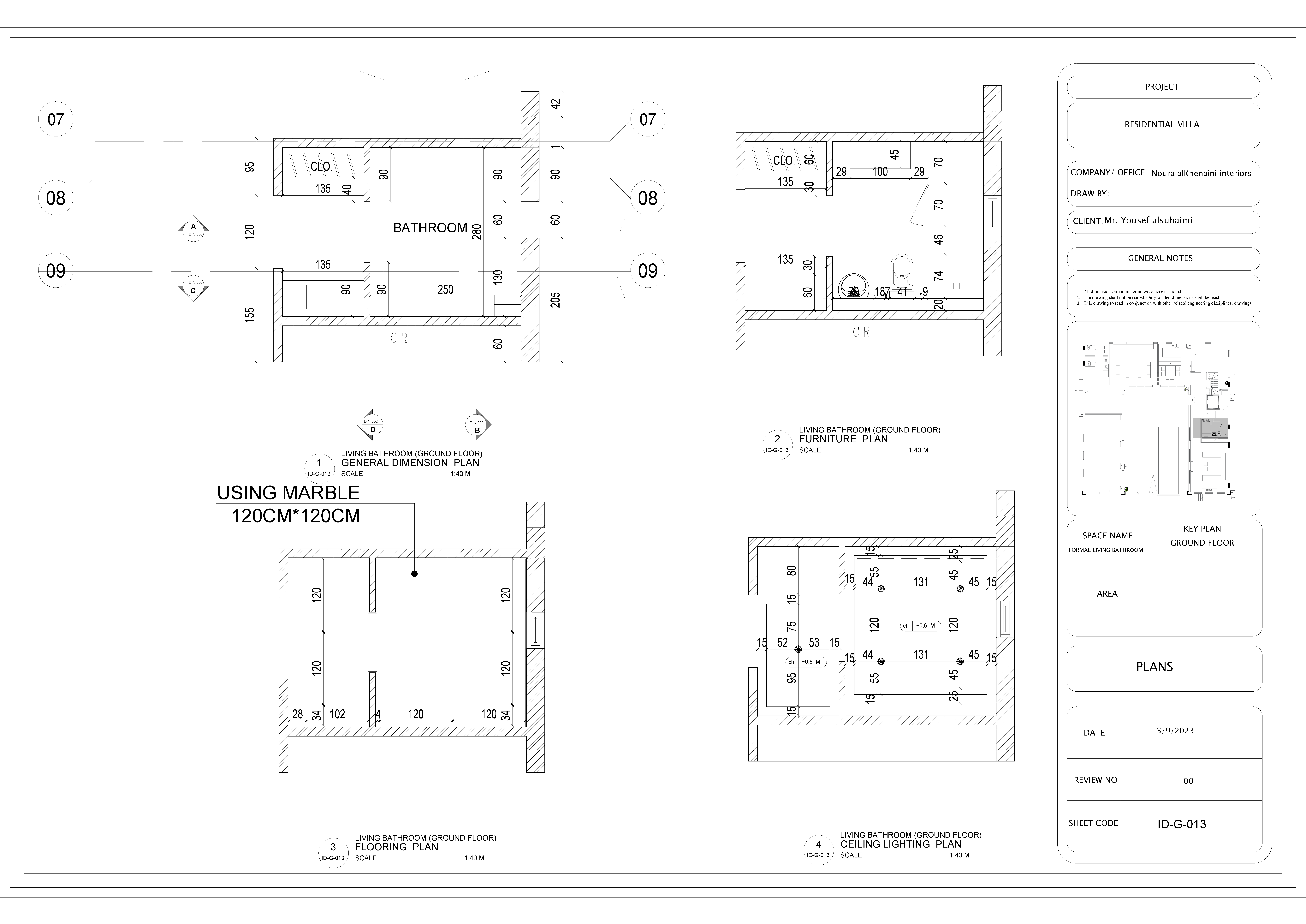 interior Shop drawing for living room and bathroom-3