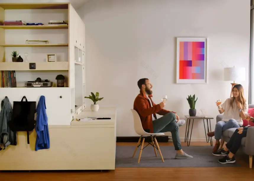 50m²工作室变卧室,智能家具解决空间难题-3