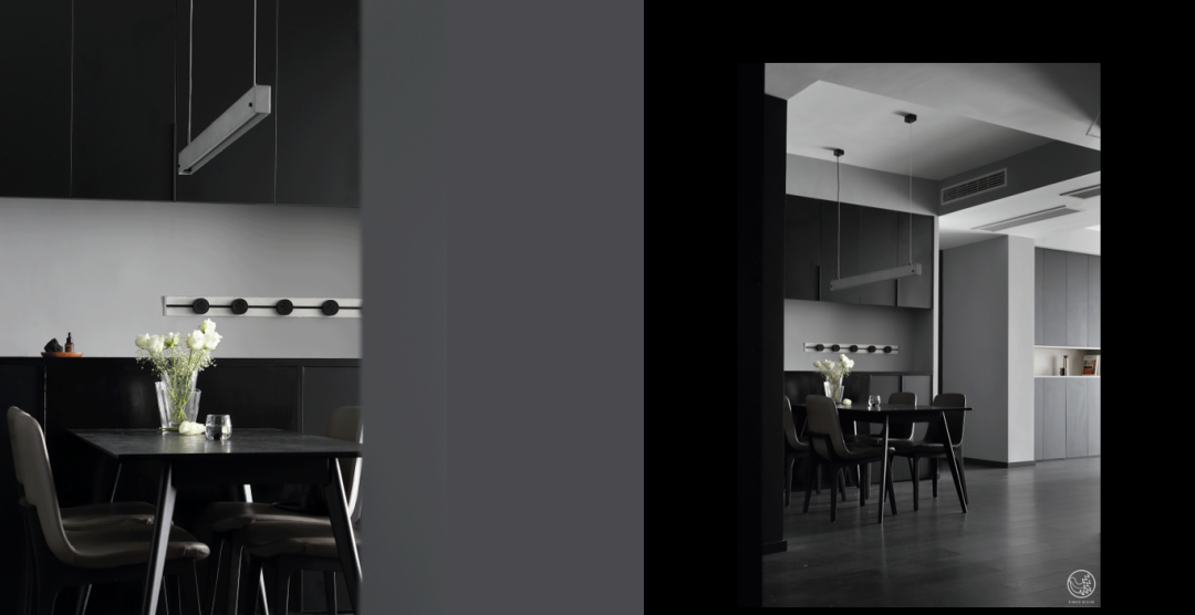 清羽设计丨平层丨黑白冷调如何打造温馨小家-5