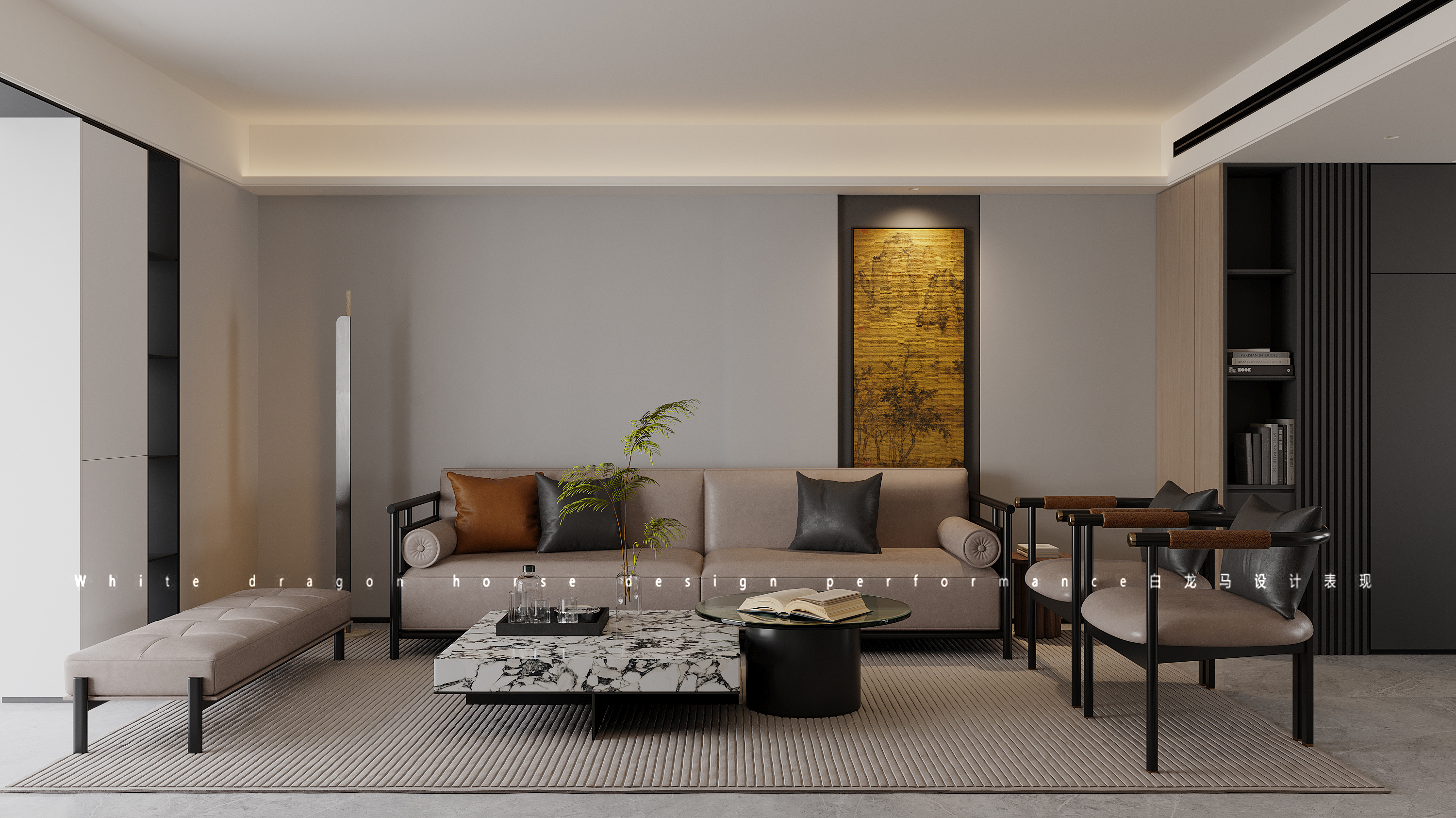 新中式风格-白龙马效果图-0