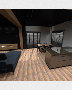 Projektowanie. Salon z łazienka