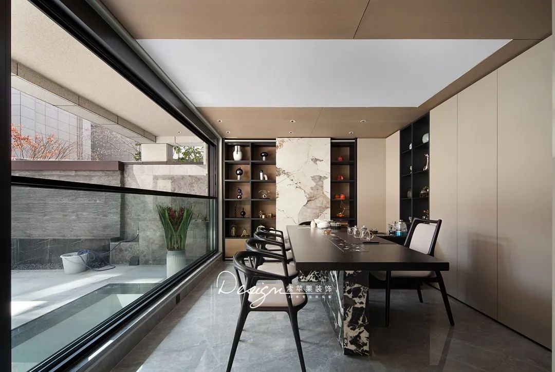 300㎡木质与石材奏响现代风的自然和弦丨紫苹果全案设计-37