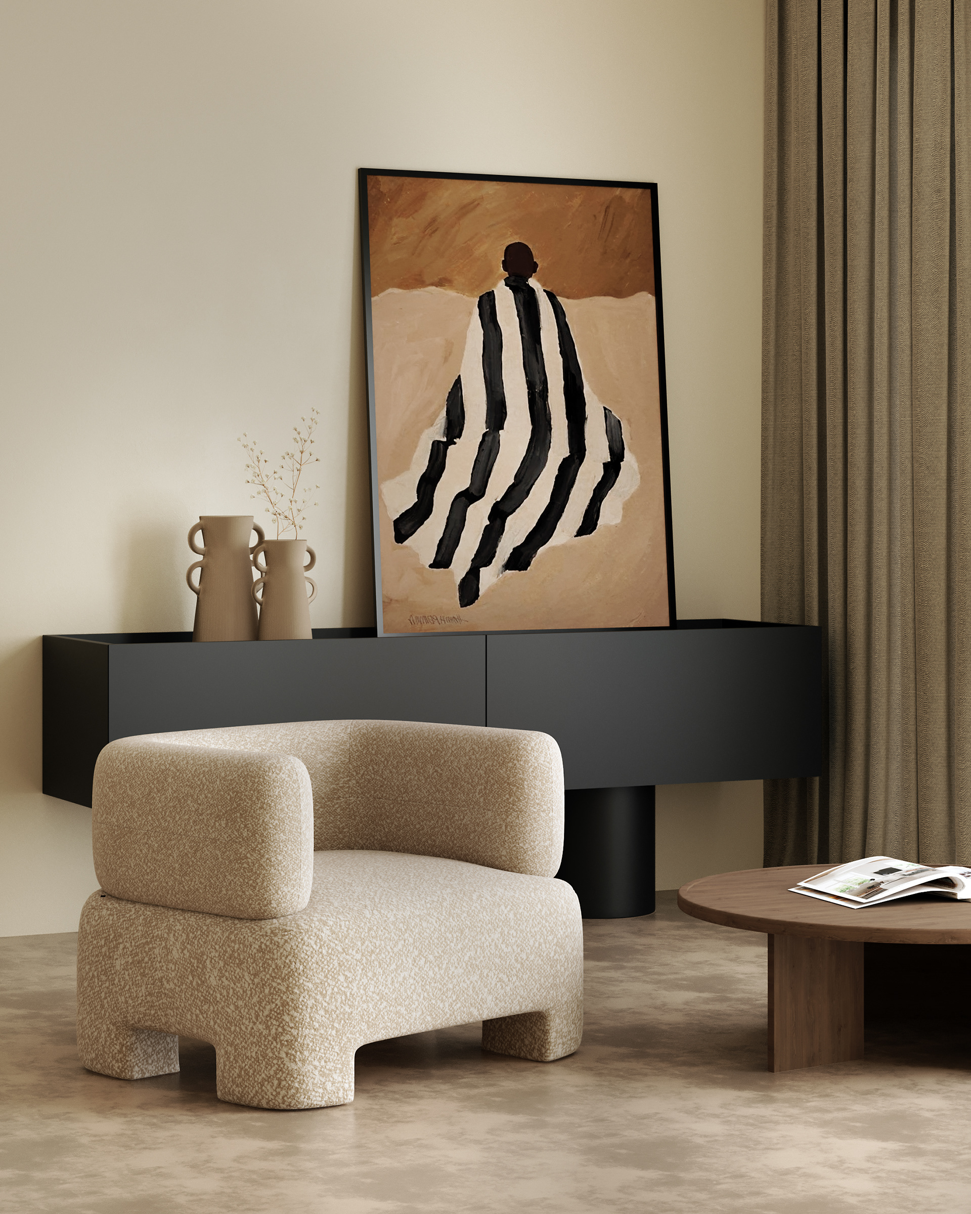 客厅；起居室丨Ana Roque Interiors-5