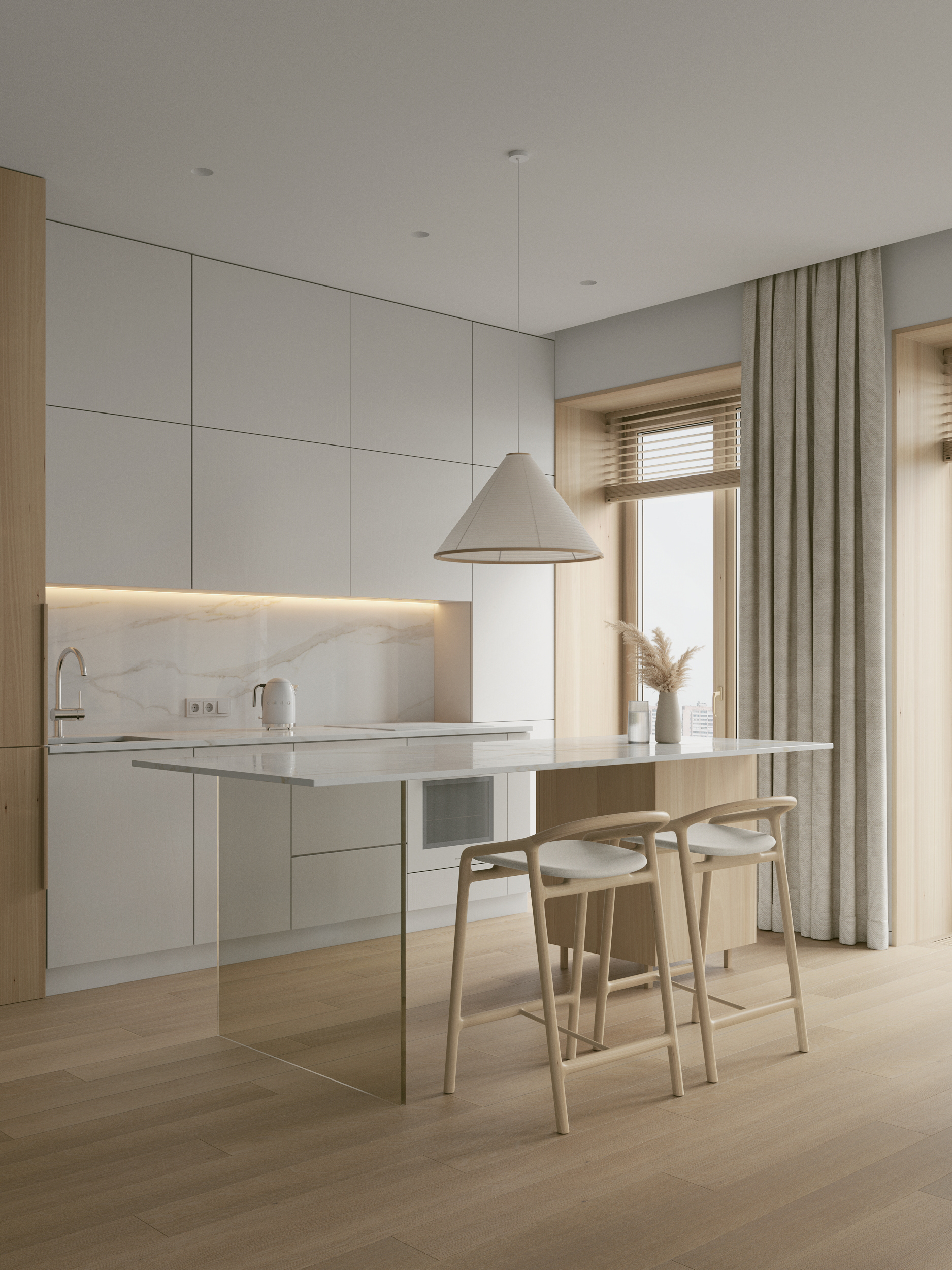 极简室内设计；极简室内风格（注：Minimal Interior常见指室内空间呈现极简主义的设计或风格，两种表述侧重点略有不同，可根据具体语境选择，若仅从最宽泛理解，极简室内设计更合适） 丨俄罗斯莫斯科丨Andrey Popov-6